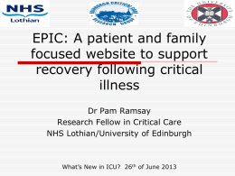 a patient and family focused website for use following critical illness