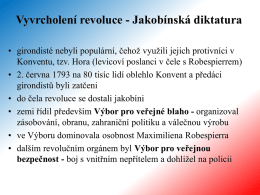 Vyvrcholení revoluce - Jakobínská diktatura
