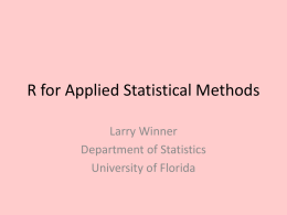 R for Applied Statistical Methods
