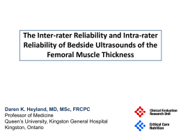 The Inter-rater Reliability and Intra-rater Reliability