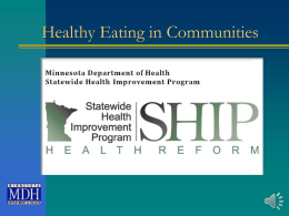Healthy Eating in Communities - Minnesota Department of Health