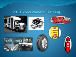 2013 Procurement Training Presentation