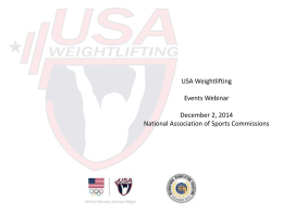 About USA Weightlifting - National Association of Sports Commissions