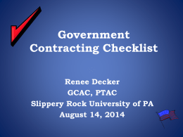Government Contracting Checklist