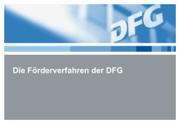 Die Förderverfahren der DFG