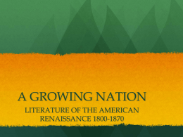 a growing nation: literature of the american renaissance