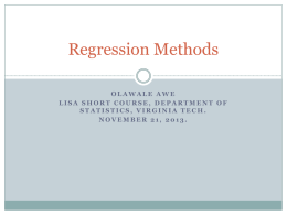 Regression Methods.Olawale Awe - LISA