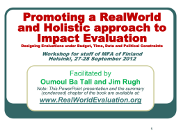 RWE PowerPoint - RealWorld Evaluation