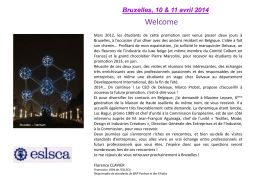 Bruxelles, 10 & 11 avril 2014 - Alumni