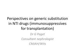 Perspectives on generic substitution in NTI drugs