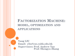 Factorization Machine - Department of Computer Science and
