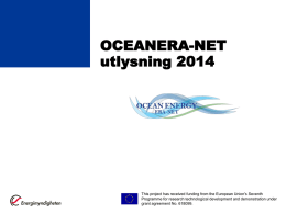 OCEANERA-NET Utlysning 2014