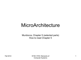 5-MicroArchitecture - Department of Systems and Computer