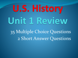 U.S. History Unit 1 Review