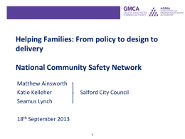 `Troubled Families`? - National Community Safety Network