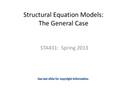 Structural Equation Models - Department of Statistical Sciences