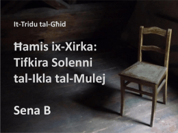 Ħamis ix-Xirka: Tifkira tal-Ikla tal-Mulej