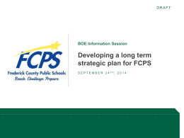 Develop Strategic Plan - Frederick County Public Schools