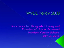 WVDE Policy 5000 - Harrison County Schools