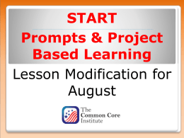 Prompts Project Based Learning - Global Center For College