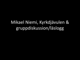 Mikael Niemi, Kyrkdjävulen & gruppdiskussion/läslogg