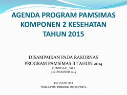 Agenda Program PAMSIMAS Komponen Kesehatan
