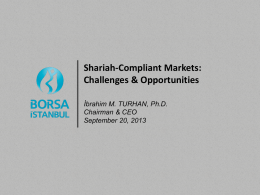 (%) Shariah-Compliant Finance: Opportunities