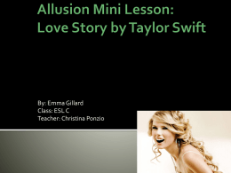 Allusion Mini Lesson: Love Story by Taylor Swift