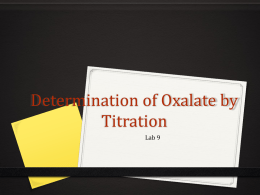 Determination of Oxalate by Titration