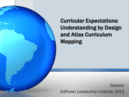 Understanding by Design and Atlas Curriculum Mapping