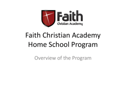 Faith Christian Academy Home School Program