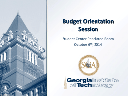 2014 Budget Orientation