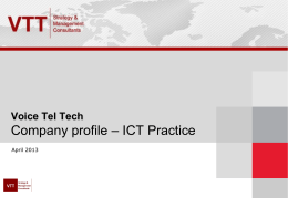 VTT Company Profile - Telecom Practice
