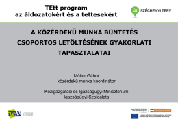 A k&ouml;z&eacute;rdekű munka b&uuml;ntet&eacute;s csoportos let&ouml;lt&eacute;s&eacute;nek gyakorlati