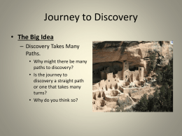 Journey to Discovery Week 1