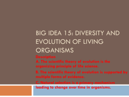 Big Idea 15: Diversity and Evolution of Living Organisms