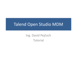 Talend Open Studio for Master Data Management