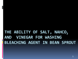 The ability of salt, NaHCO3 and vinegar for washing bleaching