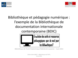 Présentation - Bibliothèque de l`EPFL