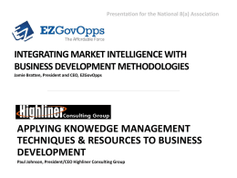 Knowledge Management Techniques: Utilizing Market Intelligence