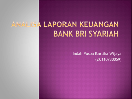 Analisa Laporan Keuangan Bank BRI Syariah