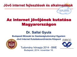 Az internet jövőjének kutatása Magyarországon - EIT