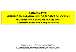 PILOT PROJECT QUICKWINS DI BREBES