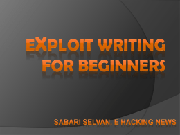 Exploit writing FOR Beginners