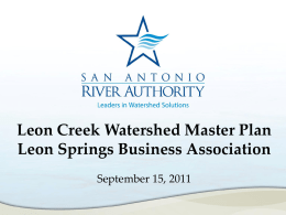 Leon Creek Watershed Master Plan