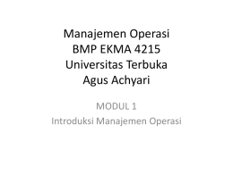 Manajemen Operasi BMP EKMA 4215 Universitas