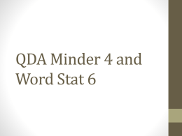 QDA Minder 4 and Word Stat 6