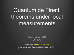 Quantum de Finetti theorems under local measurements