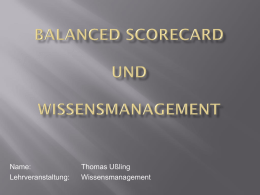 Balanced Scorecard und Wissensmanagement