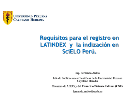 Requisitos LATINDEX e indización en SciELO